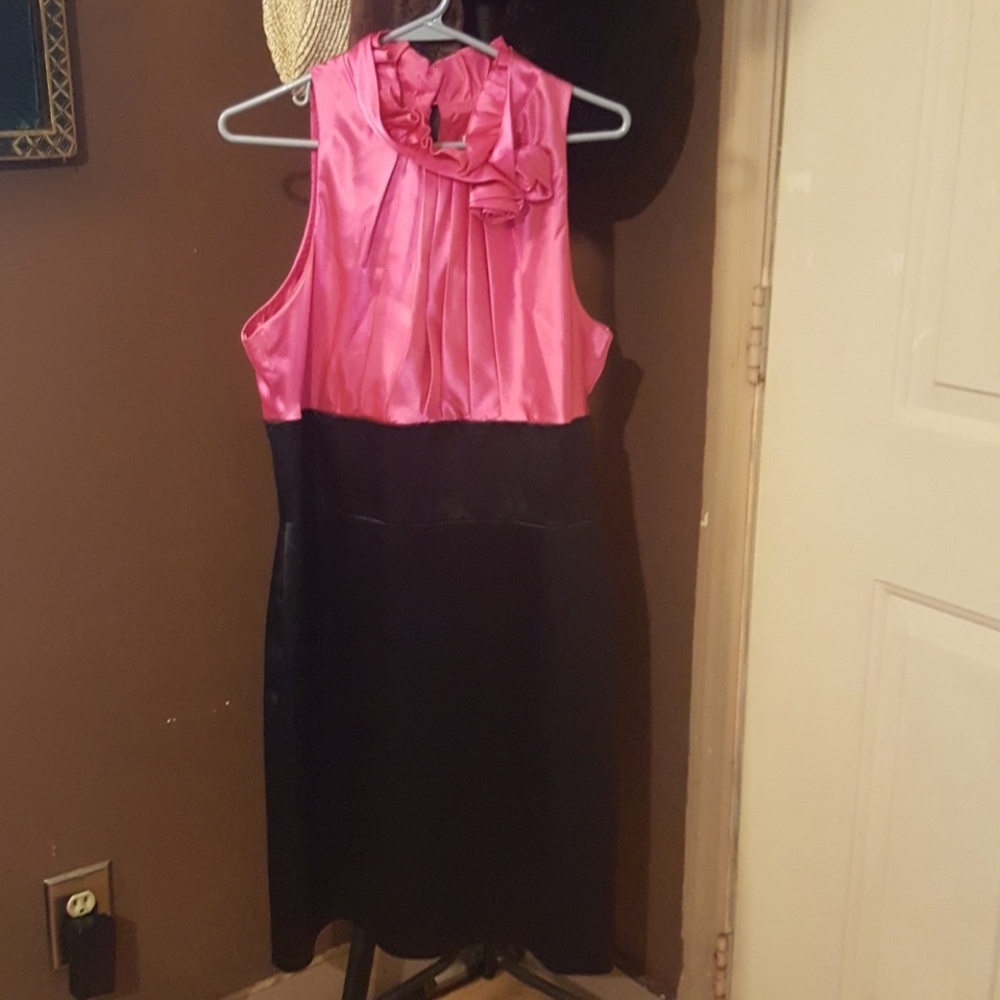 Pink and black dress